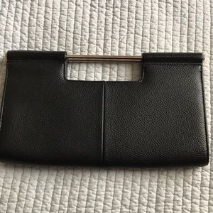 Black leather clutch